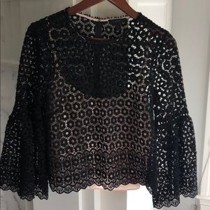 J crew lace long sleeve, cami lined top